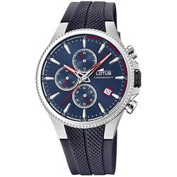 Lotus Reloj para hombre de cuarzo con correa de caucho - cronografo