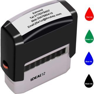 Sellos Personalizados,Sellos Personalizable,47 x 18 mm, hasta 4 líneas, sellos de caucho para remite para empresas, oficinas.