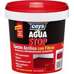 Pintura impermeabilizante de caucho acrílico con fibras BLANCO Aguastop Ceys
