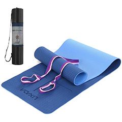 Lixada Esterilla de Yoga Antideslizante TPE Ligero con Línea Corporal Materiales Ecológicos para Pilates Yoga Fitness 183x61cm