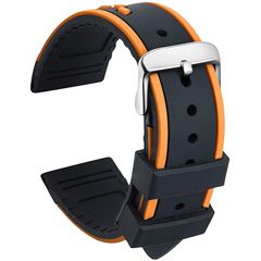 Recambio de correa de reloj de caucho bicolor hombre mujer tallas 20 22 24 silicona y goma. Relojes y Smartwatch