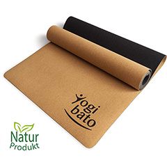 Yogibato Esterilla de Yoga de Corcho con Correa de Transporte – Superficie Antideslizante – Ejercicios de Pilates, Gimnasia y Fitness – Colchoneta Yoga Hecha de Corcho y Caucho [183x61x0,4cm