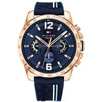 Reloj para hombre Tommy Hilfiger. Cuarzo. Dorado. Con correa de caucho.