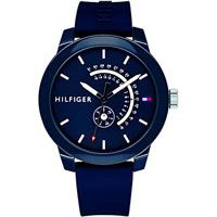 Tommy Hilfiger. Reloj con correa de caucho azul.