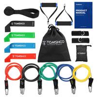 TOMSHOO Juego de Banda Elástica Bandas de Resistencia de Fitness, 14 PCS