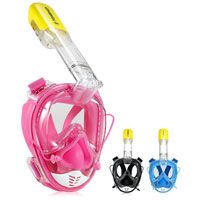 TOMSHOO Máscara de Snorkel 180 ° Panorámico de Cara Completa Anti-vaho Anti-filtración con Cámara de Montaje para Adultos